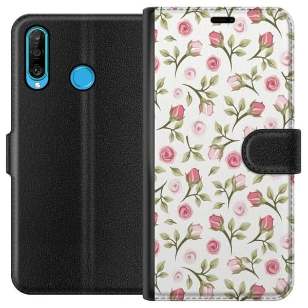 Plånboksfodral till Huawei P30 lite med Blommigt
