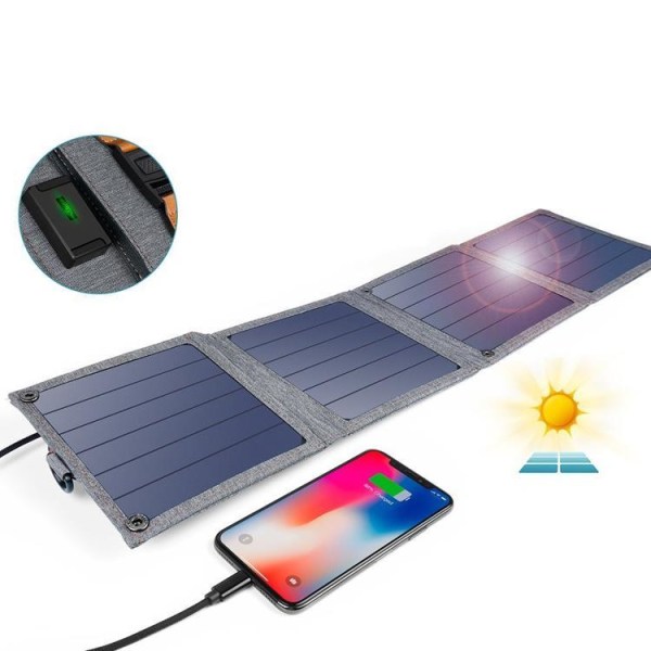 Choetech Travel USB 5V Solar Oplader 14W - Grå