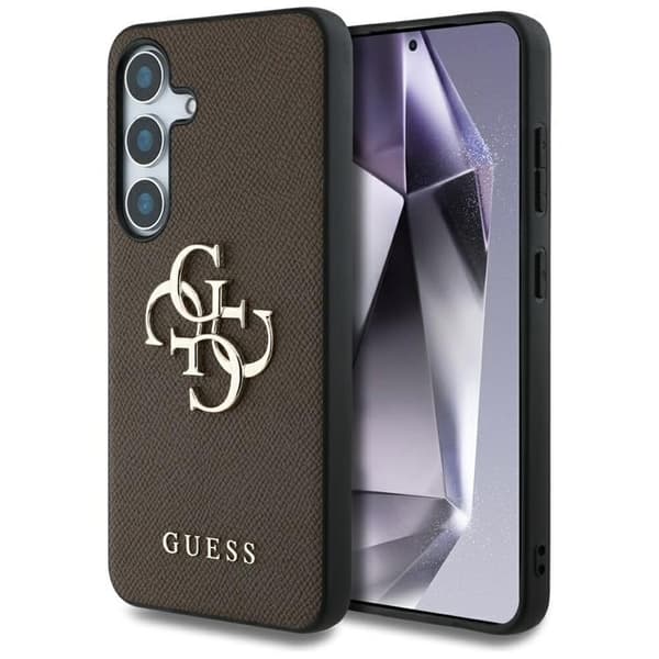 Guess Mobilskal till Galaxy S25 Plus Grained Big 4G Logo Small Classic - Brun