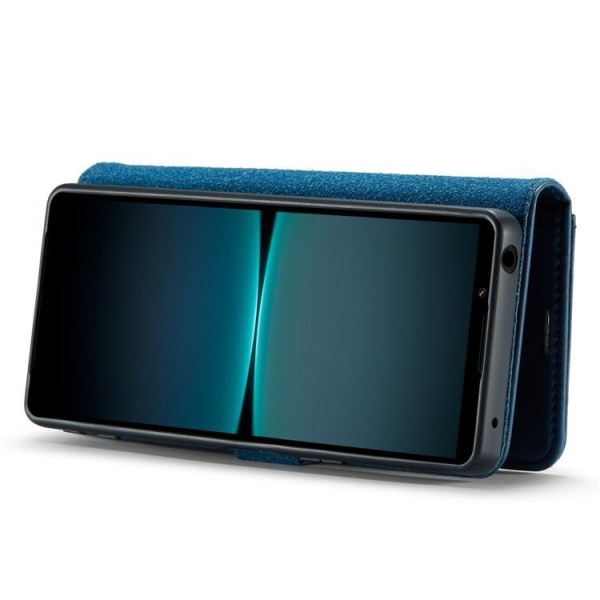 DG.MING Sony Xperia 1 V lompakkokotelo aitoa nahkaa 2in1 - sininen