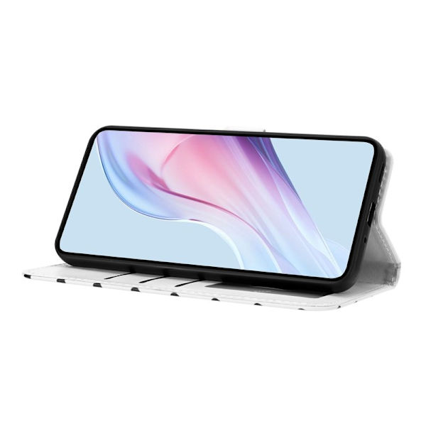 Samsung Galaxy A55 5G Plånboksfodral Konstläder Polka Dot - Vit