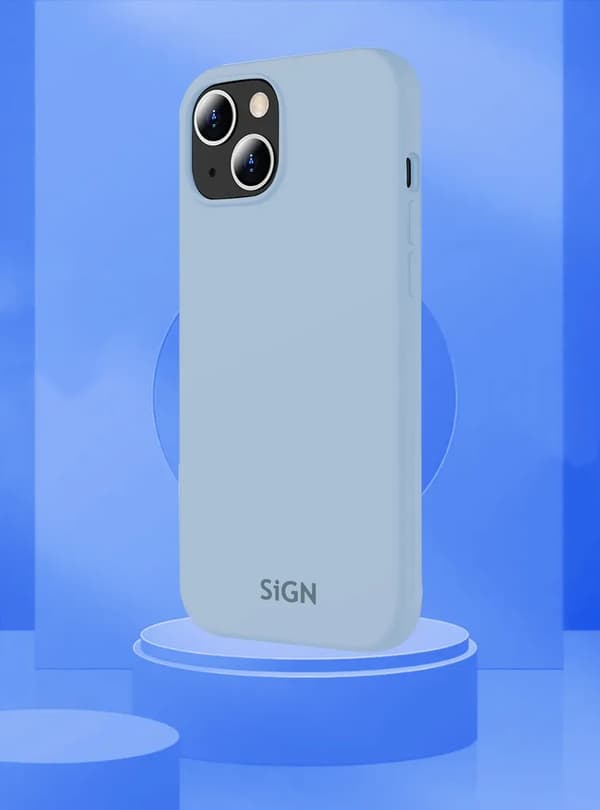 SiGN Mobilskal till iPhone 15 Liquid Silikon - Ljusblå Blå
