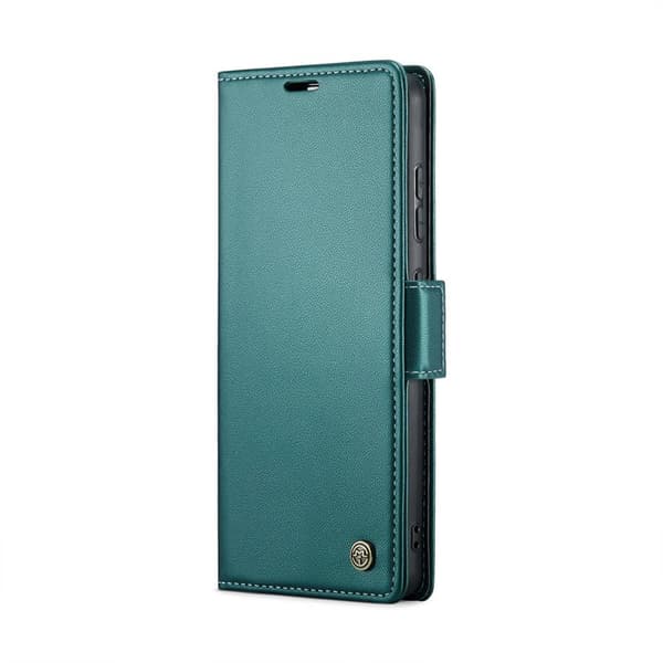 CASEME Plånboksfodral Konstläder för Samsung Galaxy S24 FE - Grön