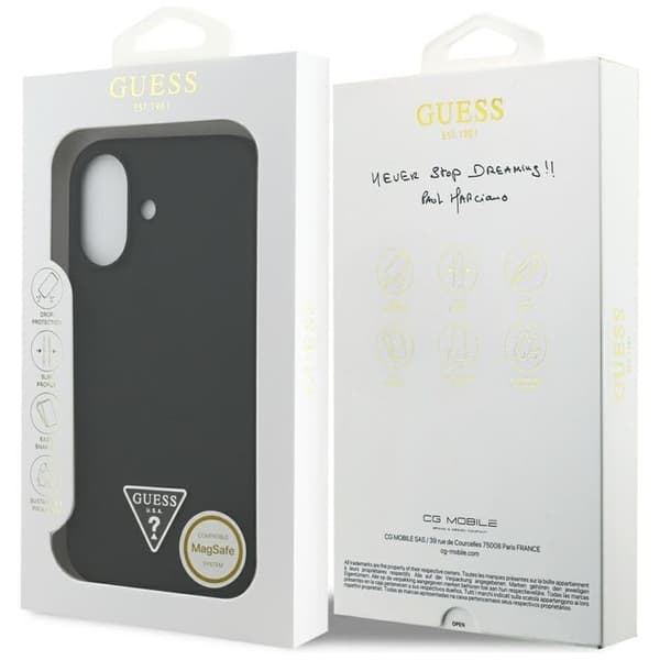 Guess Mobilskal till iPhone 17 MagSafe Silikon Triangle Logo - Svart Svart