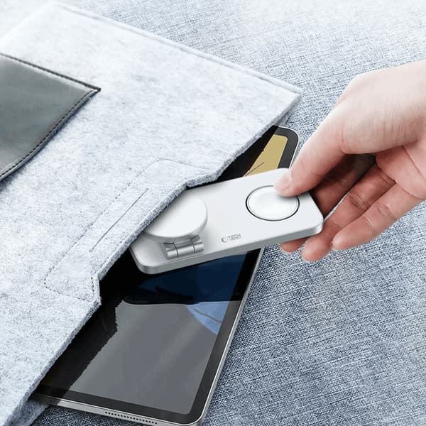 3-i-1 Magsafe trådløs oplader til iPhone Apple Watch AirPods Qi 15W Vit
