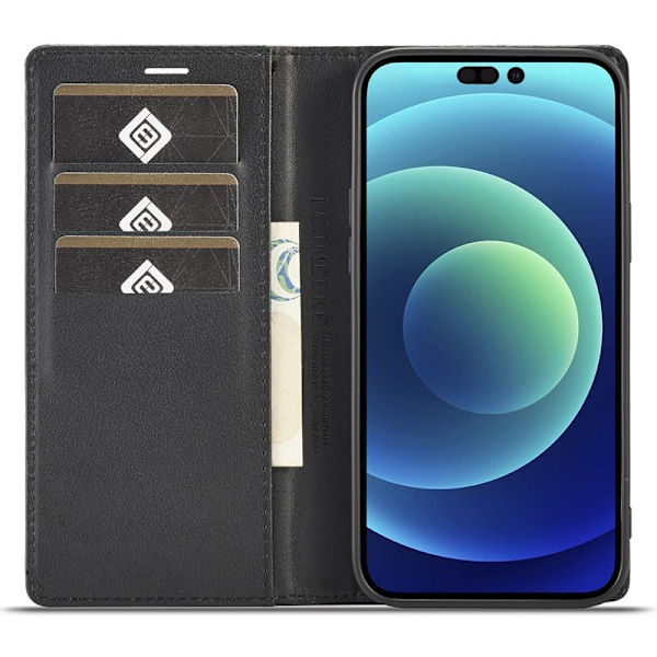 LC.IMEEKE iPhone 15 Pro Max Plånboksfodral Konstläder - Vertikal rand