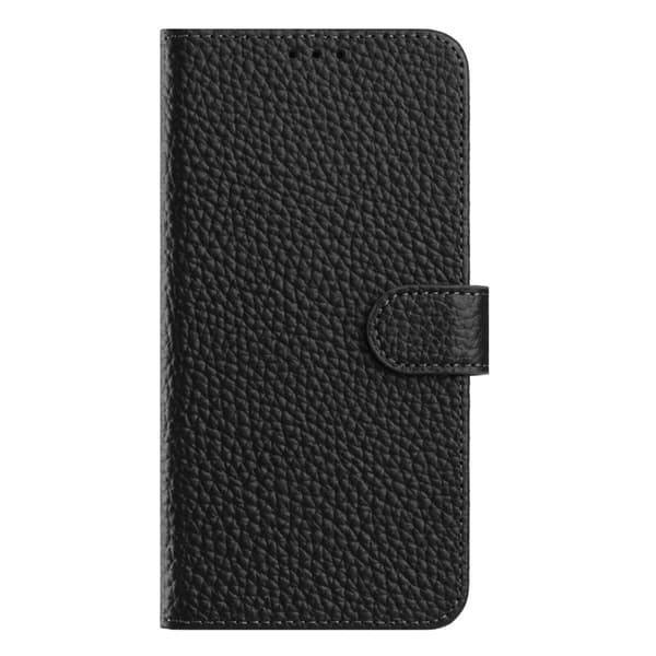 Galaxy S25 Plus Plånboksfodral Äkta Läder Litchi - Svart Svart