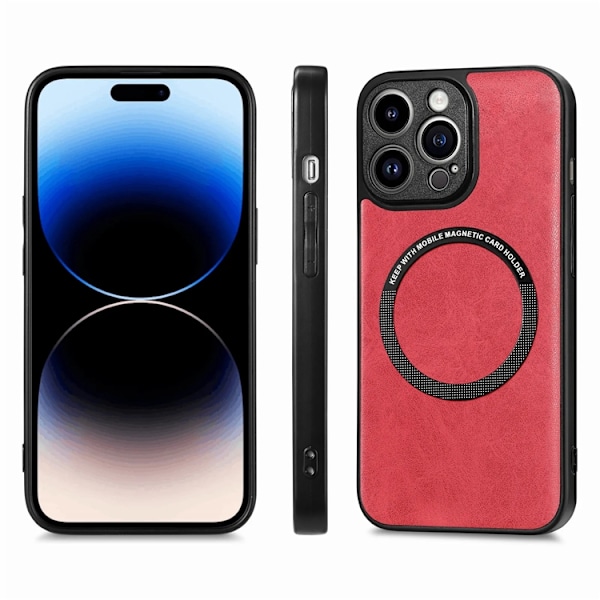 BOOM iPhone XS Max Mobilskal Magsafe Läder - Röd