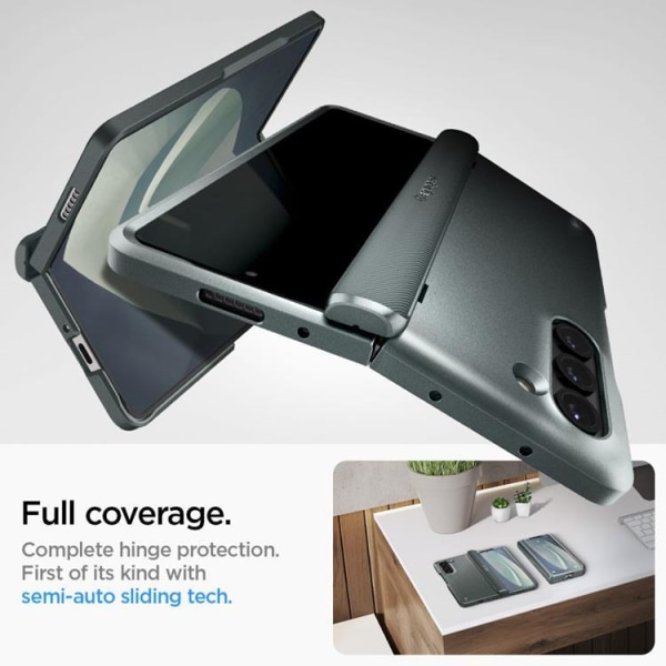Spigen Galaxy Z Fold 5 Mobile Cover Slim Armor Pro - vihreä