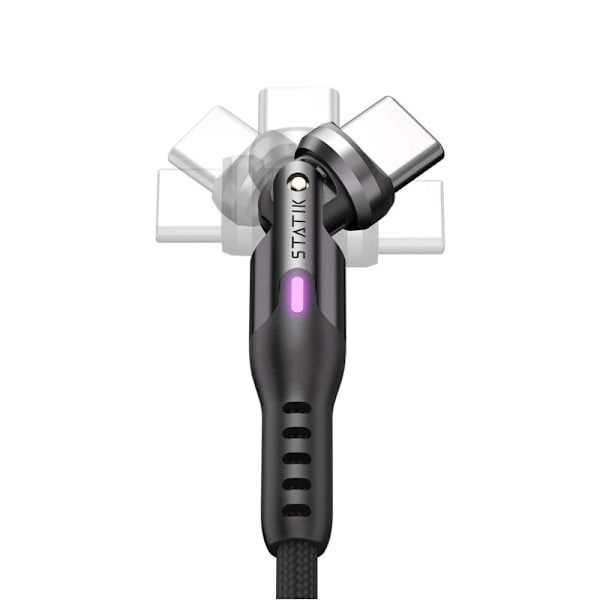 STATIK Kabel PowerPivot Pro Nylon Flettet USB-C Til USB-C Sort 1m