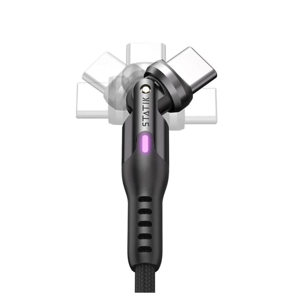 STATIK Kabel PowerPivot Pro Nylonflätad USB-C Till USB-C Svart 1m