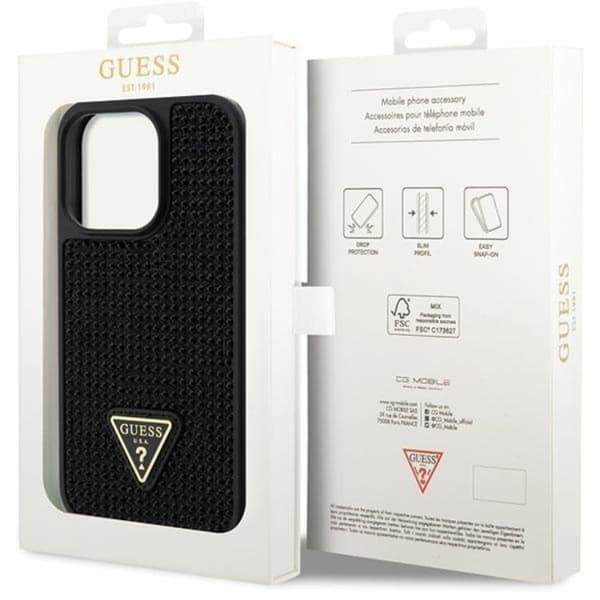 Guess Mobilskal till iPhone 14 Pro Max Rhinestone Triangle - Svart Black
