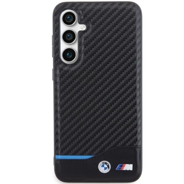BMW Galaxy S23 FE Mobilskal Læder Carbon - Sort Black