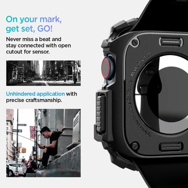Spigen Apple Watch 42mm Series 10 Etui Robust Armour - Sort
