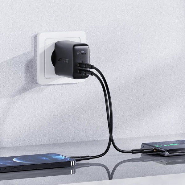 Acefast PD Väggladdare USB Till USB-C 32W - Svart Svart