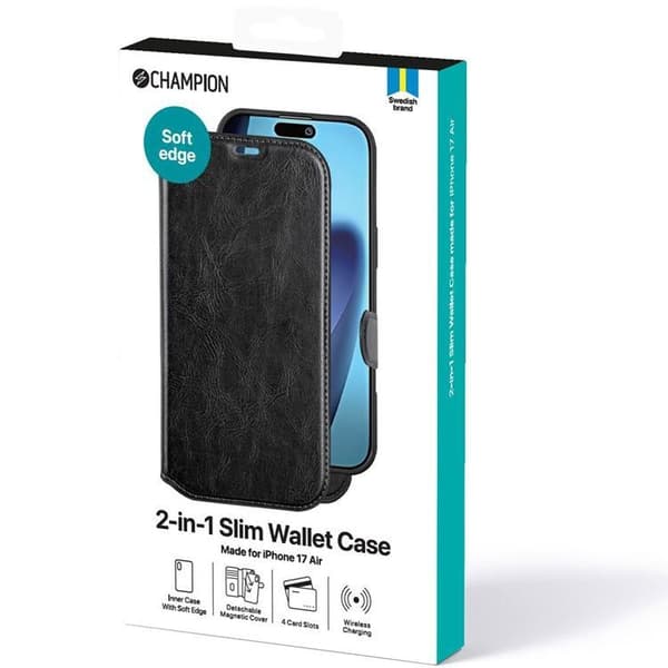 Champion iPhone Air Pung Taske Slim 2-i-1 - Sort Svart