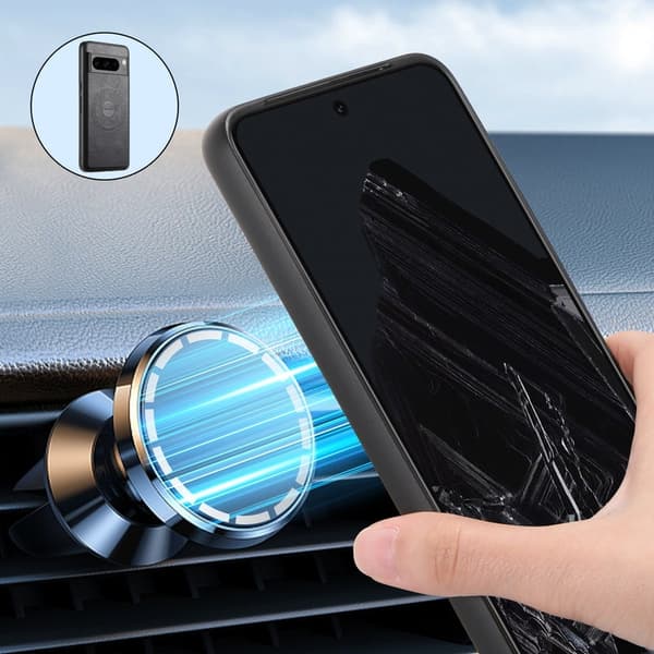 DENIOR Mobilskal till Google Pixel 8 Pro PU Läder + PC + TPU - Svart