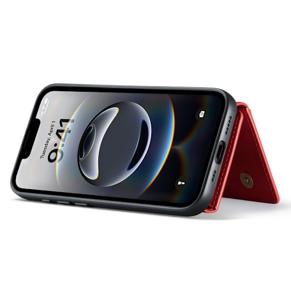 DG.MING M2 Series Mobilskal till iPhone 16e PU + PC + TPU Röd