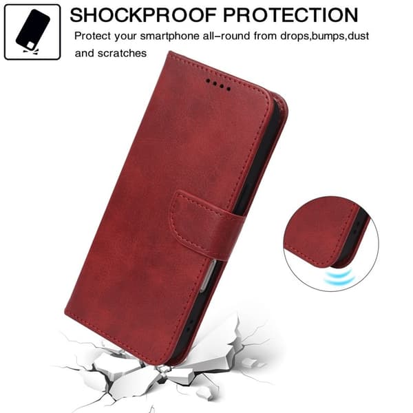 Samsung Galaxy S26 Plus Plånboksfodral Ställ Magnetisk Stängning Konstläder Röd