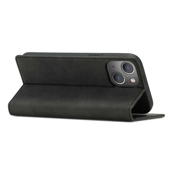 LC.IMEEKE iPhone 14 Plånboksfodral Konstläder Ställ Flip - Svart