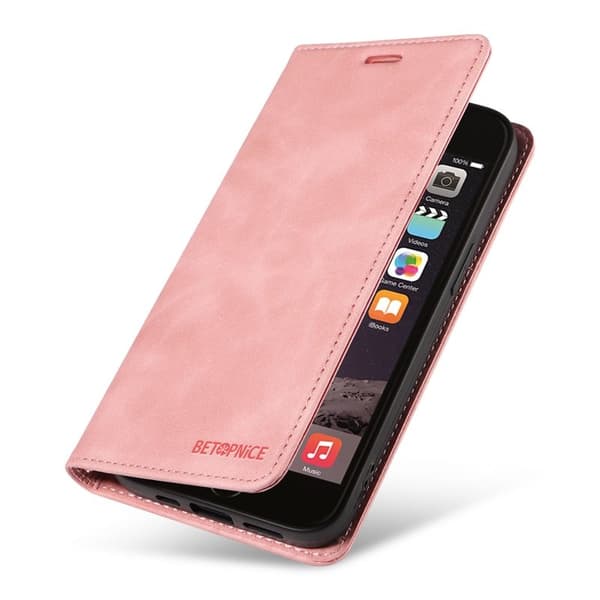 BETOPNICE 003 iPhone 6/7/8 Plus Plånboksfodral TPU+Konstläder - Rosa