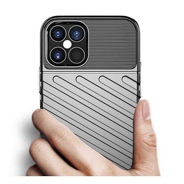 Thunder Twill Texture Skal iPhone 12 & 12 Pro - Svart Svart