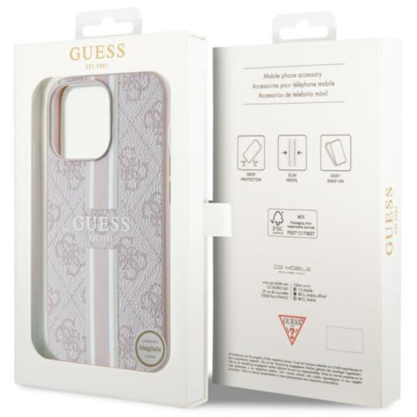 Guess iPhone 13 Pro Max Mobilskal MagSafe Printed Stripes - Rosa