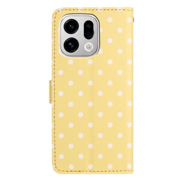 Oppo Find X9 Pro 5G Plånboksfodral Konstläder Polka Dot - Gul