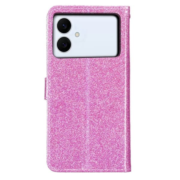 Samsung Galaxy S26 Edge Plånboksfodral Glitter Anti-Scratch Konstläder - Lila