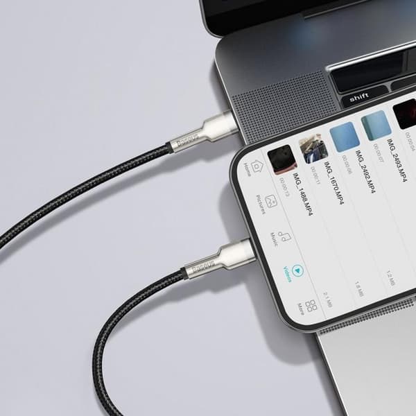 Baseus Cafule Metal USB-A till Lightning kabel Pd20w 1m - Svart Svart