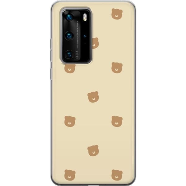 Telefontaske til Huawei P40 Pro med bjørnemønster
