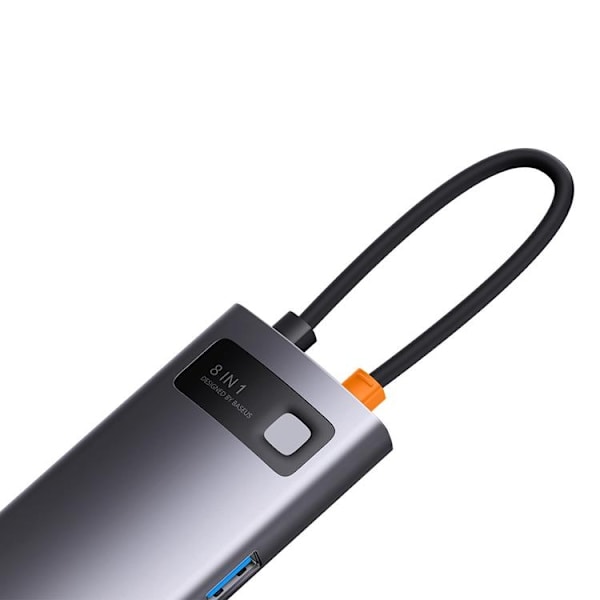 Baseus StarJoy HUB 8-Port USB-C - 3x USB-A - Grå