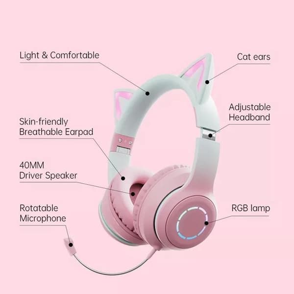 Over-Ear Hörlurar för Barn med Mic Justerbara Fällbara BT029C - Grön Grön