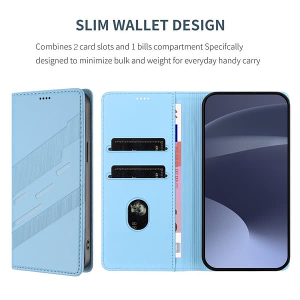 Plånboksfodral för Samsung Galaxy S26 Ultra Konstläder Ställ - Ljusblå