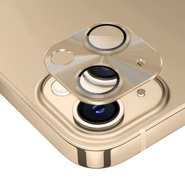 ENKAY iPhone 14/14 Plus kameralinsecover i hærdet glas - guld