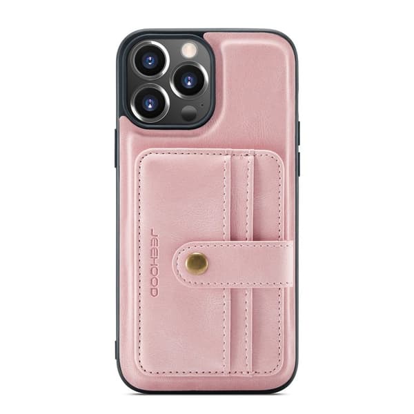 JEEHOOD Mobilskal till iPhone 13 Pro Max 2-i-1 Anti-tjuv Rosa
