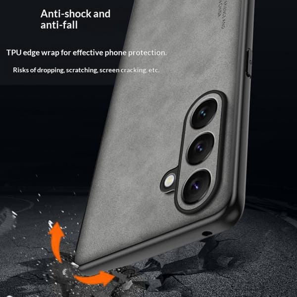 Mobilskal för Samsung Galaxy S26 Plus Konstläder TPU - Grå