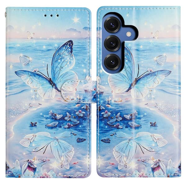 Plånboksfodral för Samsung Galaxy S26 Plus Mönstertryck Ställ - Ocean Butterfly