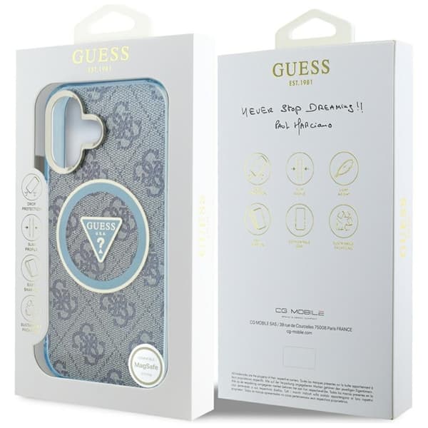 Guess iPhone 16 Magsafe Glitter Telefontaske - Blå Blå