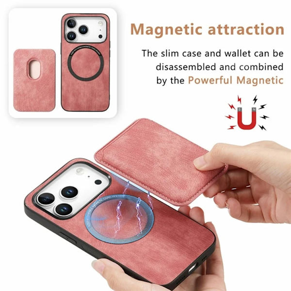 Mobilskal till iPhone 17 Pro Max Retro Detachable - Rosa Rosa