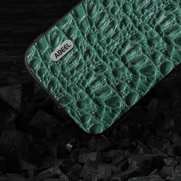 ABEEL Mobilskal till iPhone 15 Pro i Äkta Läder och TPU - Grön