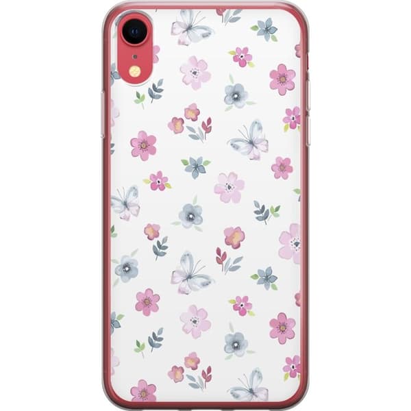 Mobilskal till Apple iPhone XR med Blommor och fjärillar
