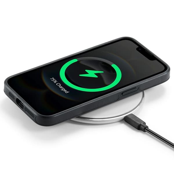 DG.MING Mobilskal till iPhone 16e Anti-Drop Läder Coated PC + TPU - Svart