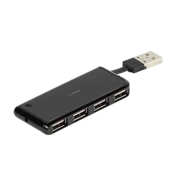 Vivanco 4x Port kompakt passiv USB-A 2.0 HUB Svart
