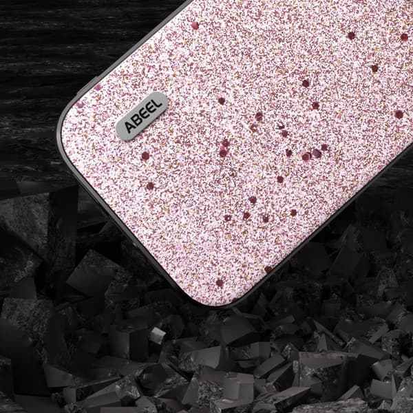 ABEEL Mobilskal till iPhone 14 Pro Max PU Läder Glitter Skydd Rosa