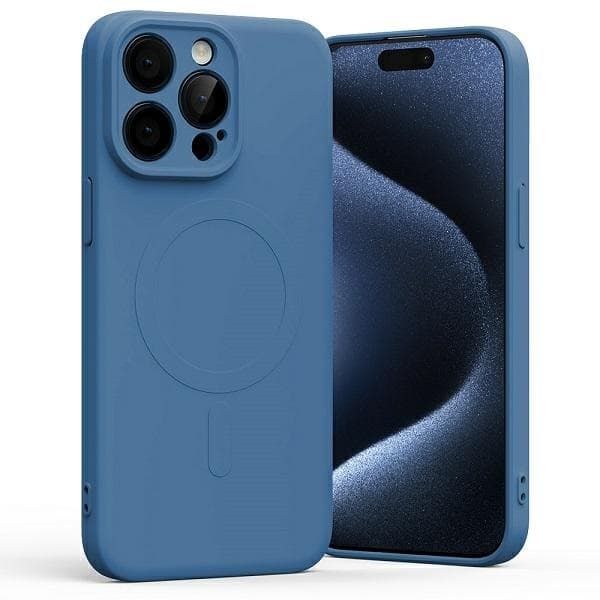 Mercury Telefontaske til iPhone 15 Pro Max MagSafe Semi-Silikone - Blå