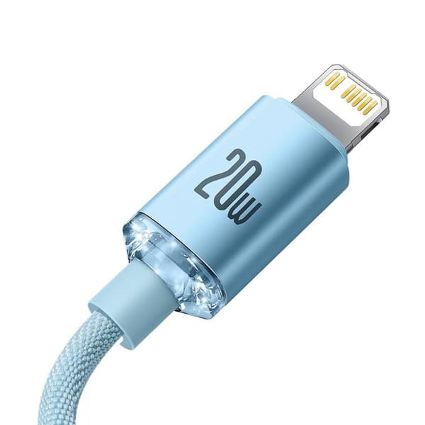 Baseus Crystal Shine Typ-C till Lightning-kabel 20W 1,2m - Blå Blå