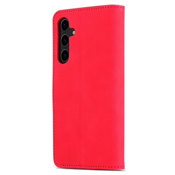 AZNS Samsung Galaxy S24 FE Plånboksfodral Konstläder - Röd