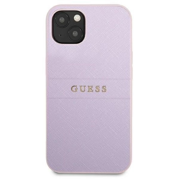 Guess iPhone 13 mini Skal Saffiano Hot Stamp & Metal Logo - Lila