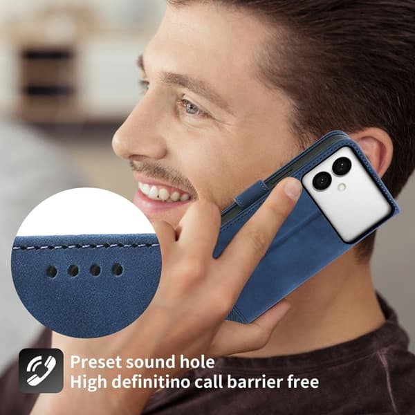 DIERFENG Samsung Galaxy S26 Edge Plånboksfodral Konstläder - Blå